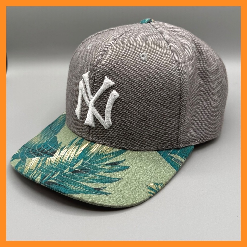 NY Yankees American Needle Cooperstown Collection Floral Brim Snapback Hat Grey